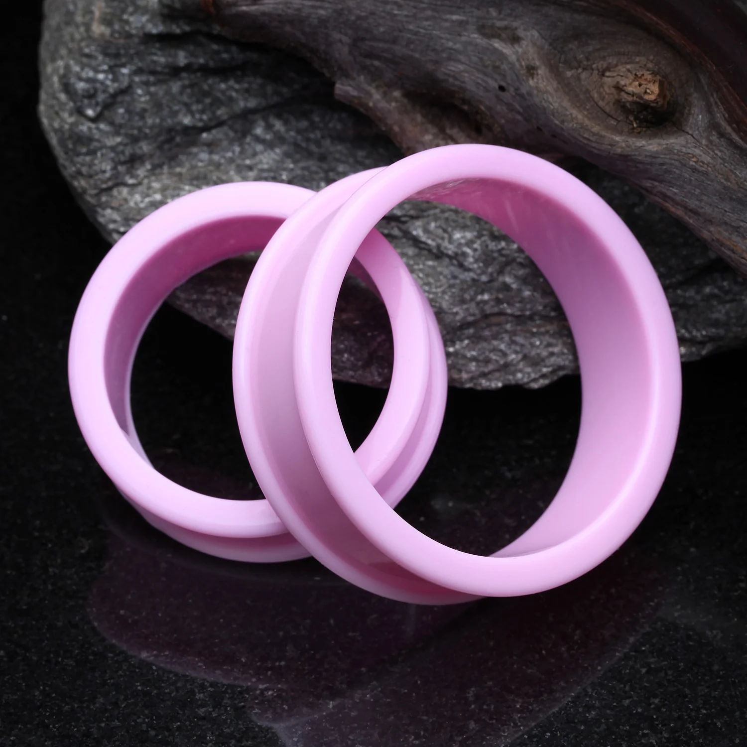 A Pair Of Supersize Soft Pastel Silicone Double Flared Tunnel Plug - Image 2