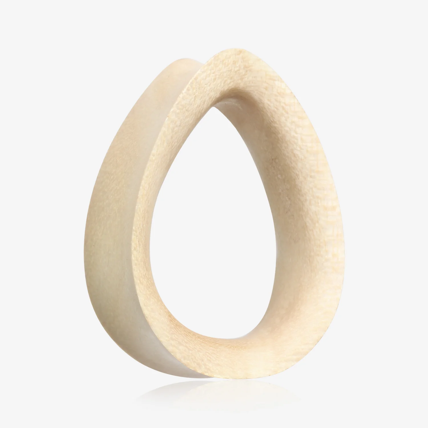 A Pair of Teardrop Crocodile Wood Double Flared Tunnel Plug
