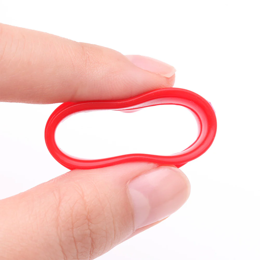 A Pair of Ultra Flexible Electro Red Silicone Double Flared Tunnel Plug - Image 4