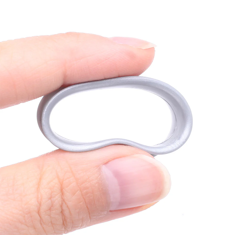 A Pair of Ultra Flexible Metallic Silver Silicone Double Flared Tunnel Plug - Image 4