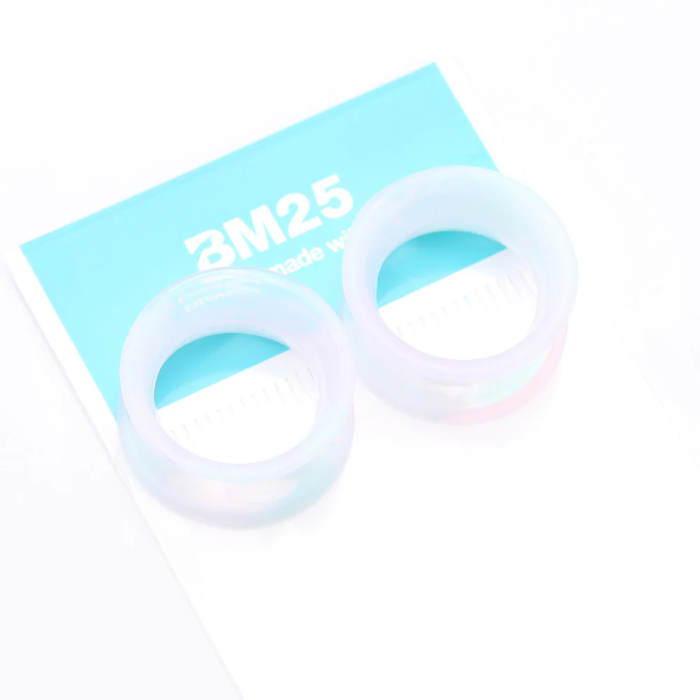 A Pair of Ultra Flexible Milky Way Silicone Double Flared Tunnel Plug - Image 5