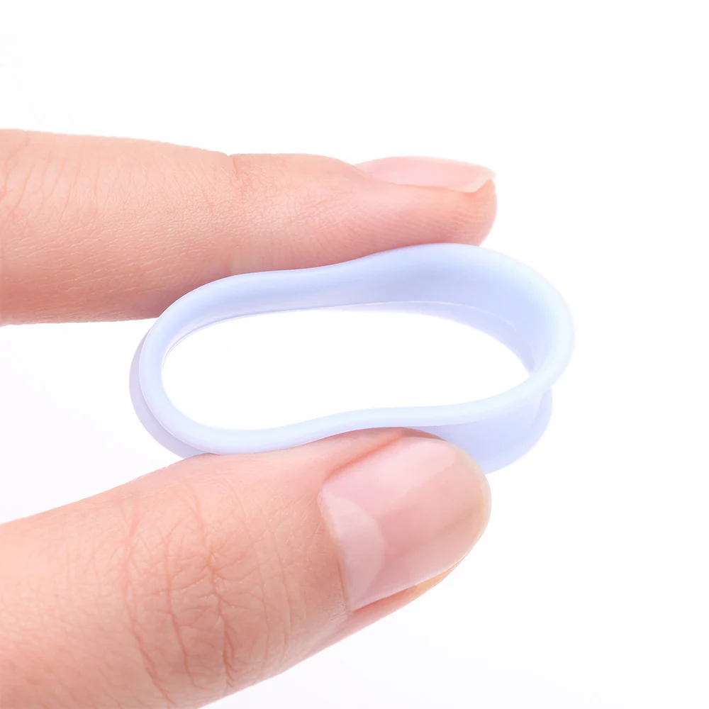 A Pair of Ultra Flexible Pastel Blue Silicone Double Flared Tunnel Plug - Image 4