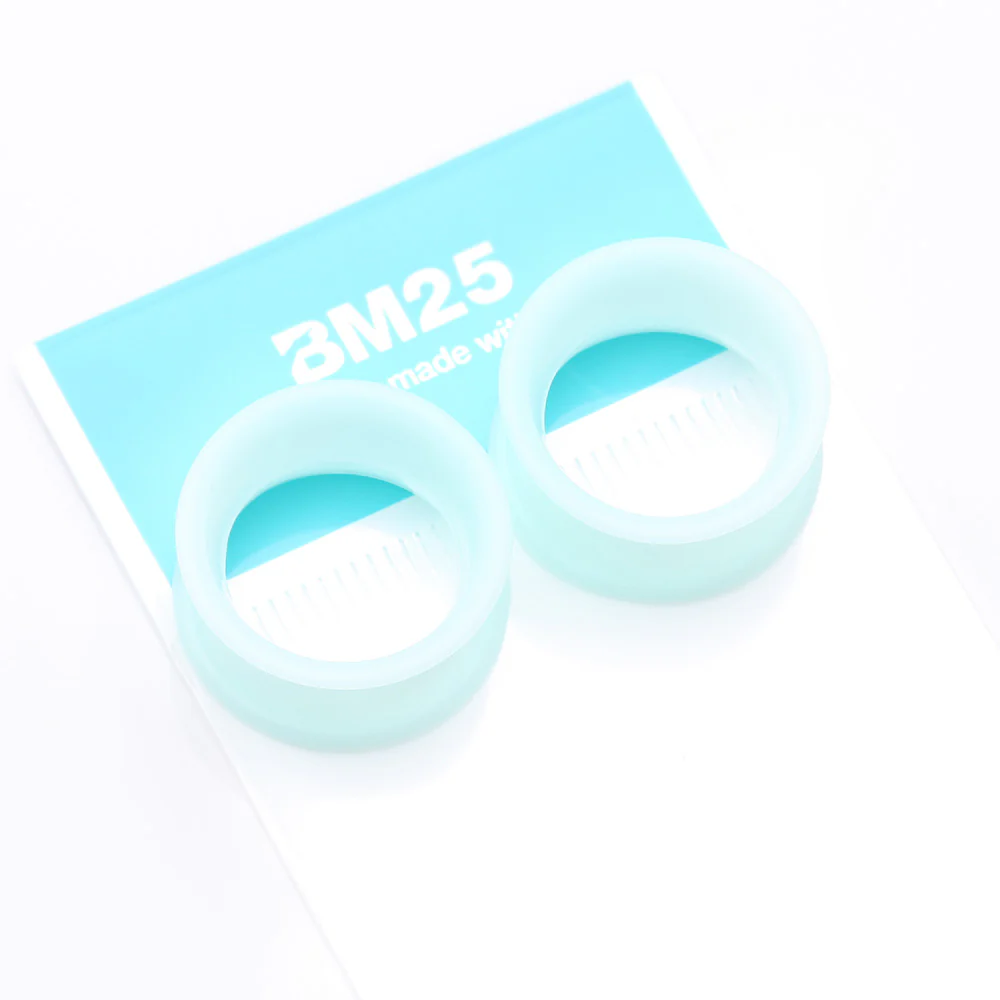 A Pair of Ultra Flexible Pastel Mint Silicone Double Flared Tunnel Plug - Image 5