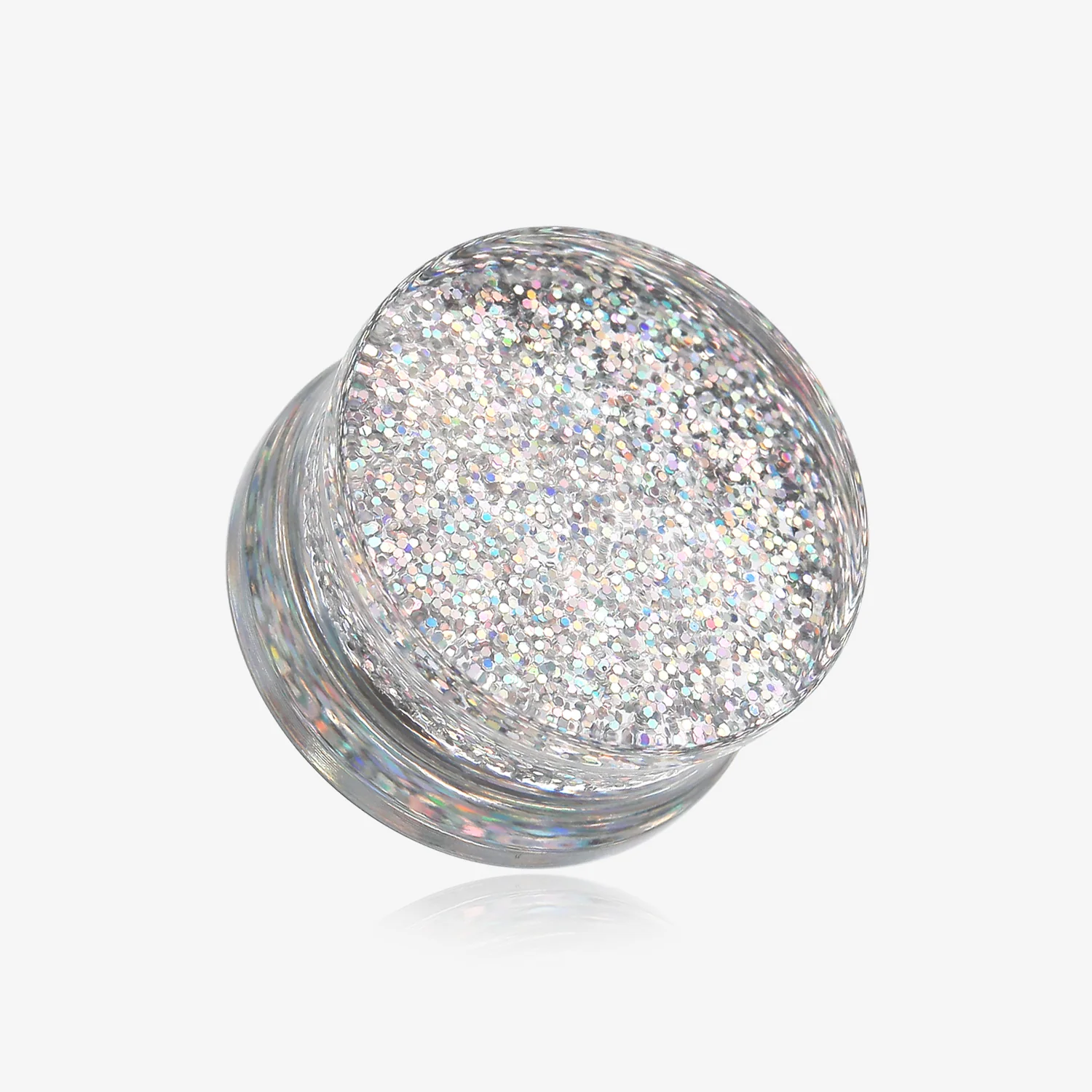 A Pair of Ultra Shine Glittered Double Flared Acrylic Ear Gauge Plug