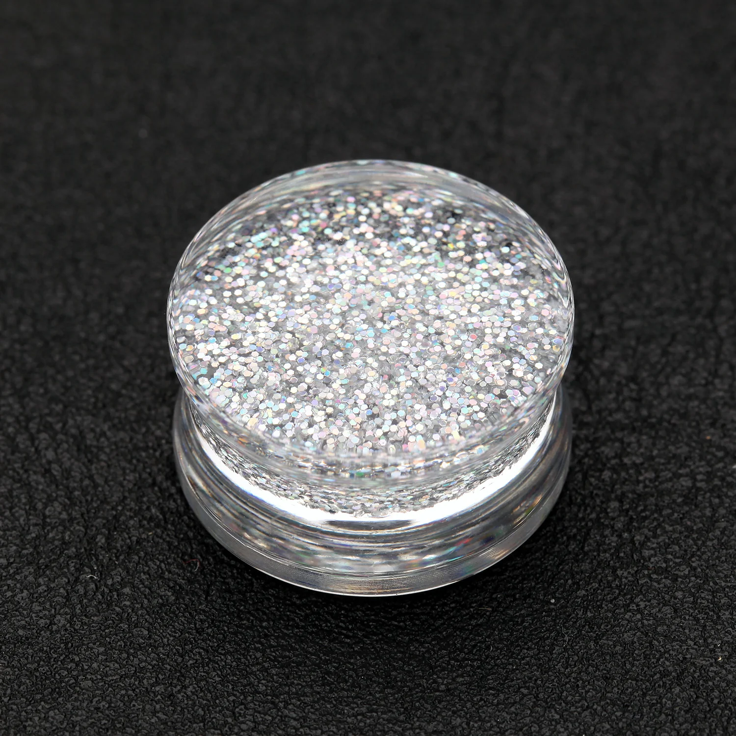 A Pair of Ultra Shine Glittered Double Flared Acrylic Ear Gauge Plug - Image 2
