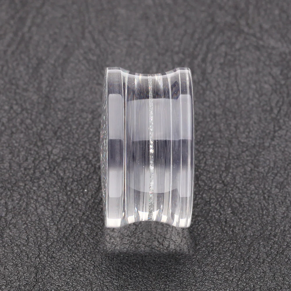 A Pair of Ultra Shine Glittered Double Flared Acrylic Ear Gauge Plug - Image 3