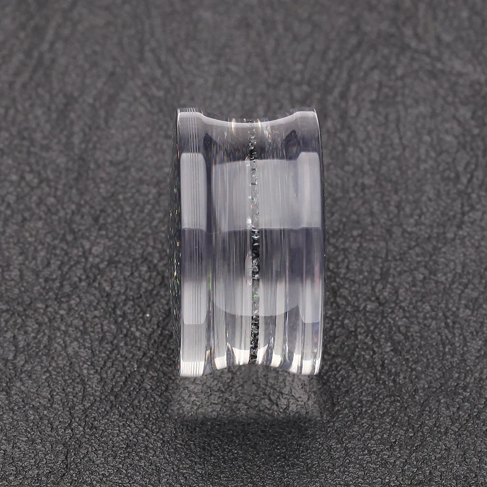 A Pair of Ultra Shine Glittered Double Flared Acrylic Ear Gauge Plug - Image 3