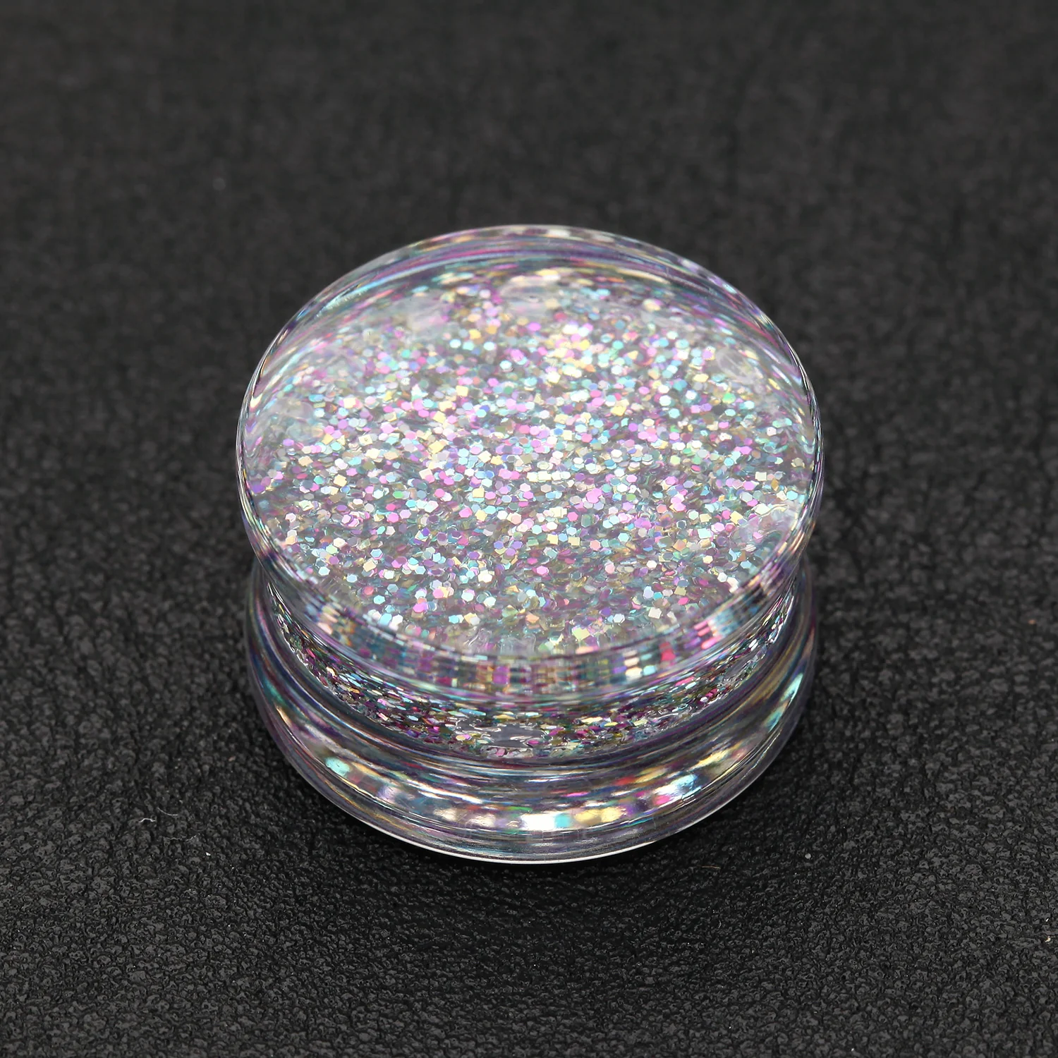 A Pair of Ultra Shine Glittered Double Flared Acrylic Ear Gauge Plug - Image 2
