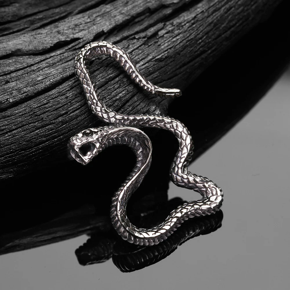 A Pair Of Vicious Cobra Snake Dance White Brass Hoop Ear Weight Hanger - Image 3