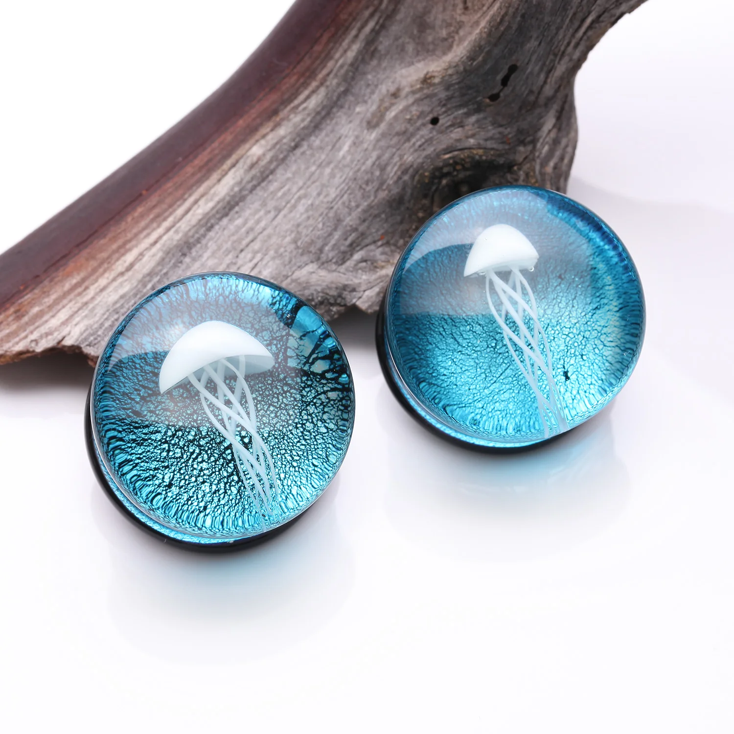 A Pair of Wicked Jellyfish Double Flared Glass Plug - Image 2