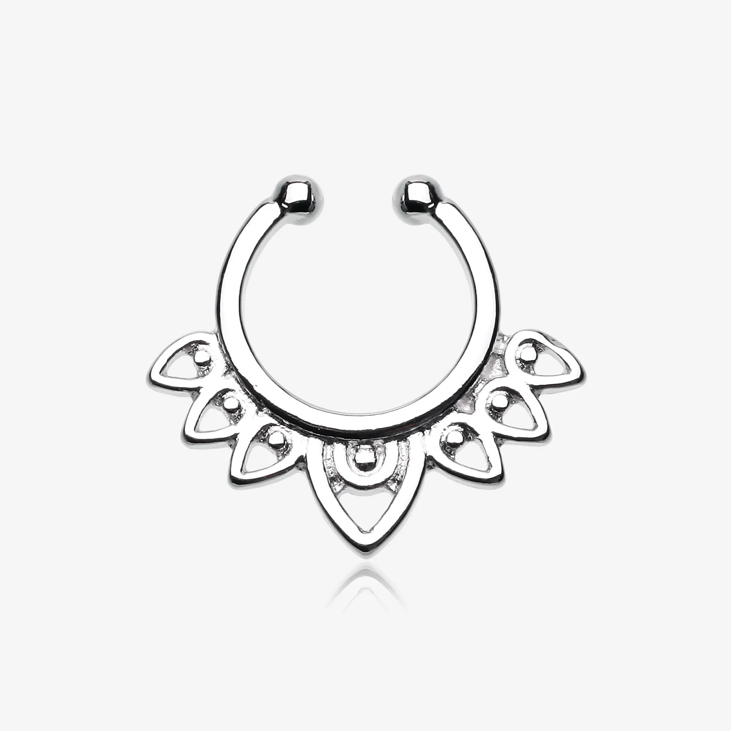 Acerose Filigree Fake Septum Clip-On Ring