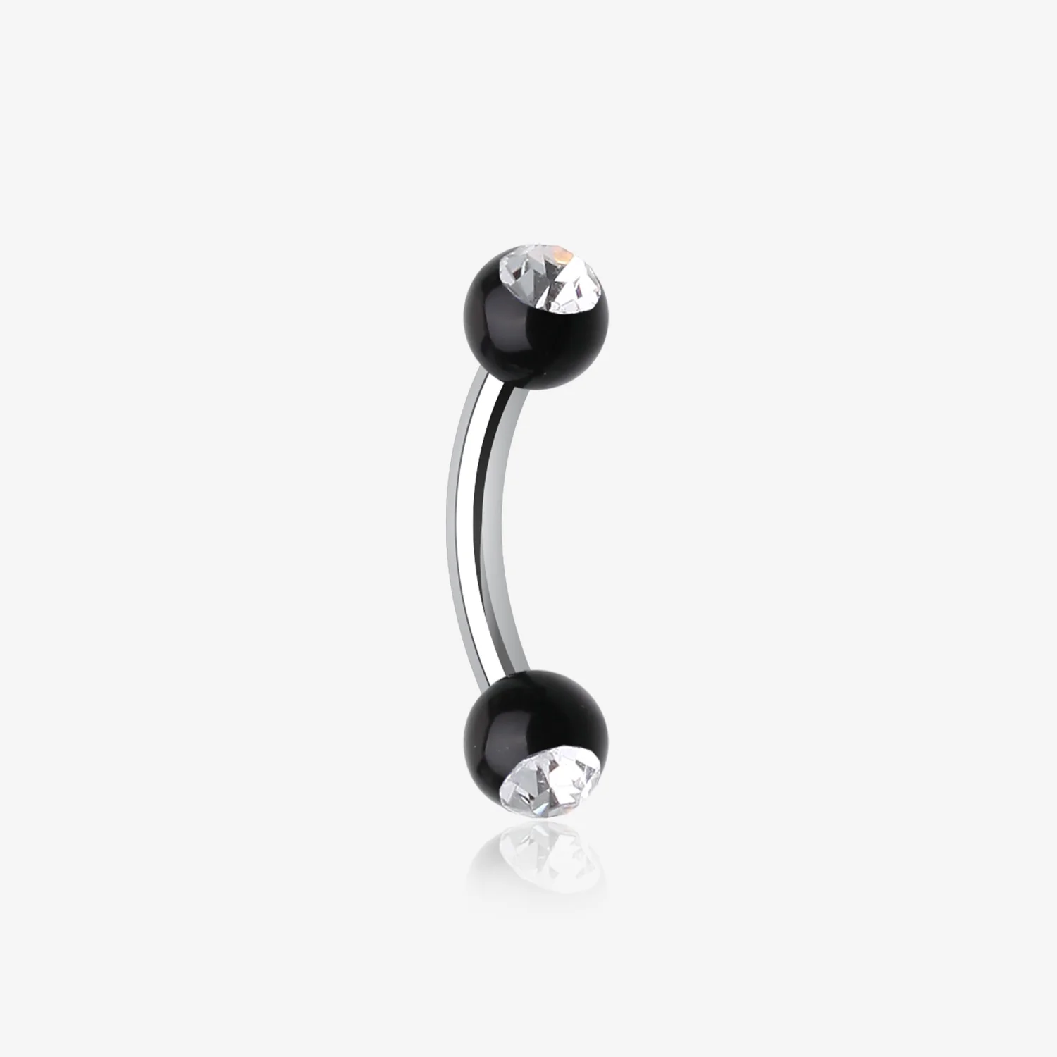 Acrylic Gem Ball Curved Barbell Eyebrow Ring