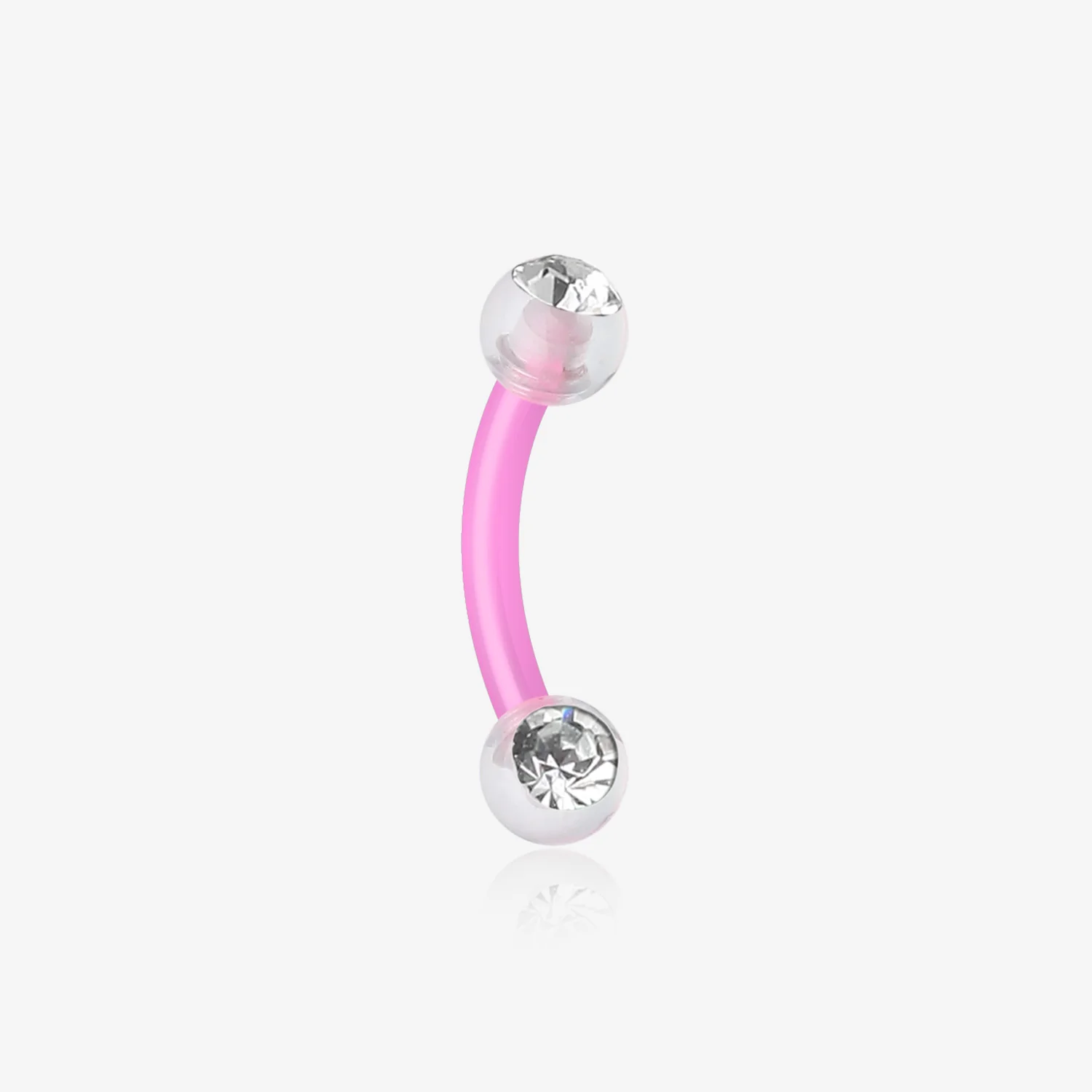Acrylic Gem Ball Flexible Shaft Curved Barbell Eyebrow Ring