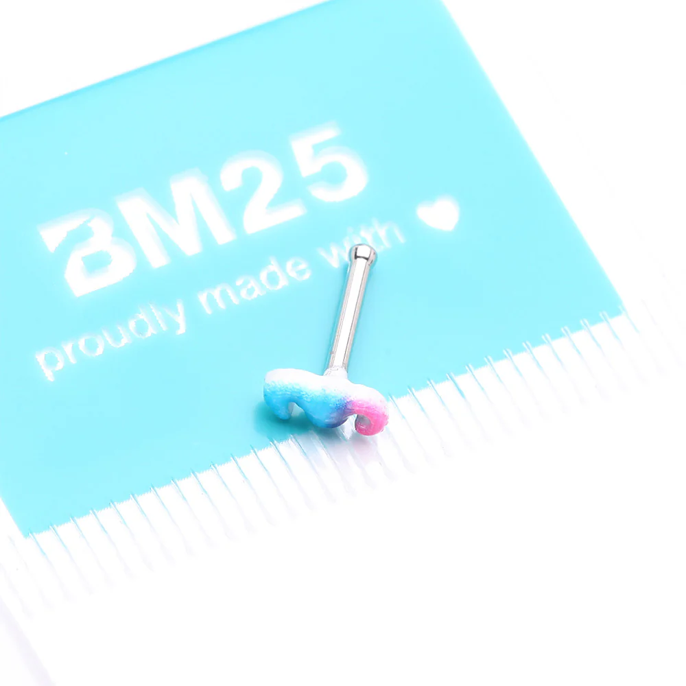 Adorable Blurple Seahorse Nose Stud Ring - Image 5