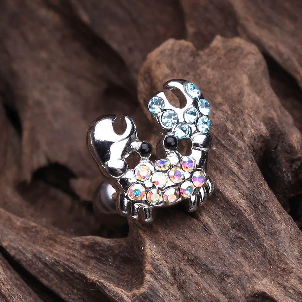 Adorable Fiddler Crab Sparkle Cartilage Tragus Earring - Image 3