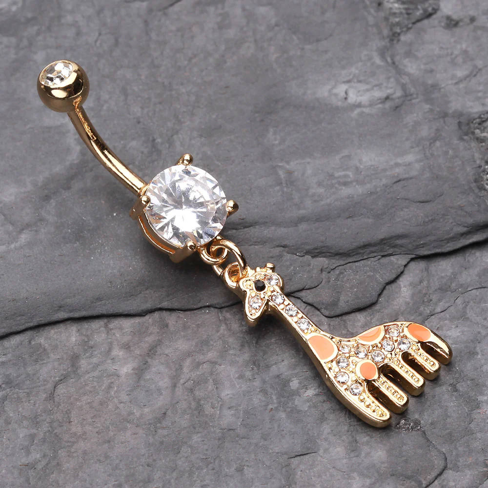 Adorable Giraffe Belly Button Ring - Image 3