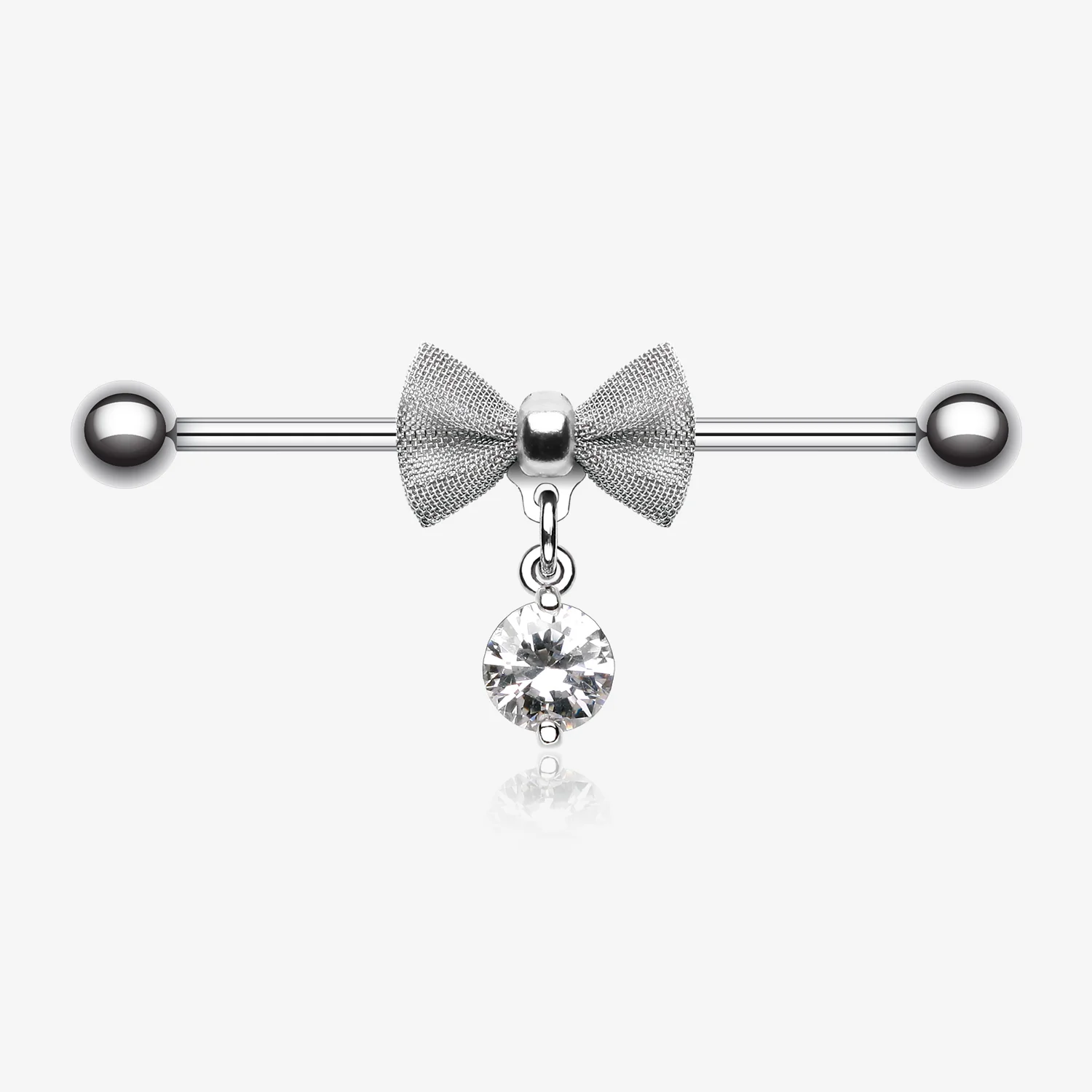 Adorable Mesh Bow-Tie Industrial Barbell