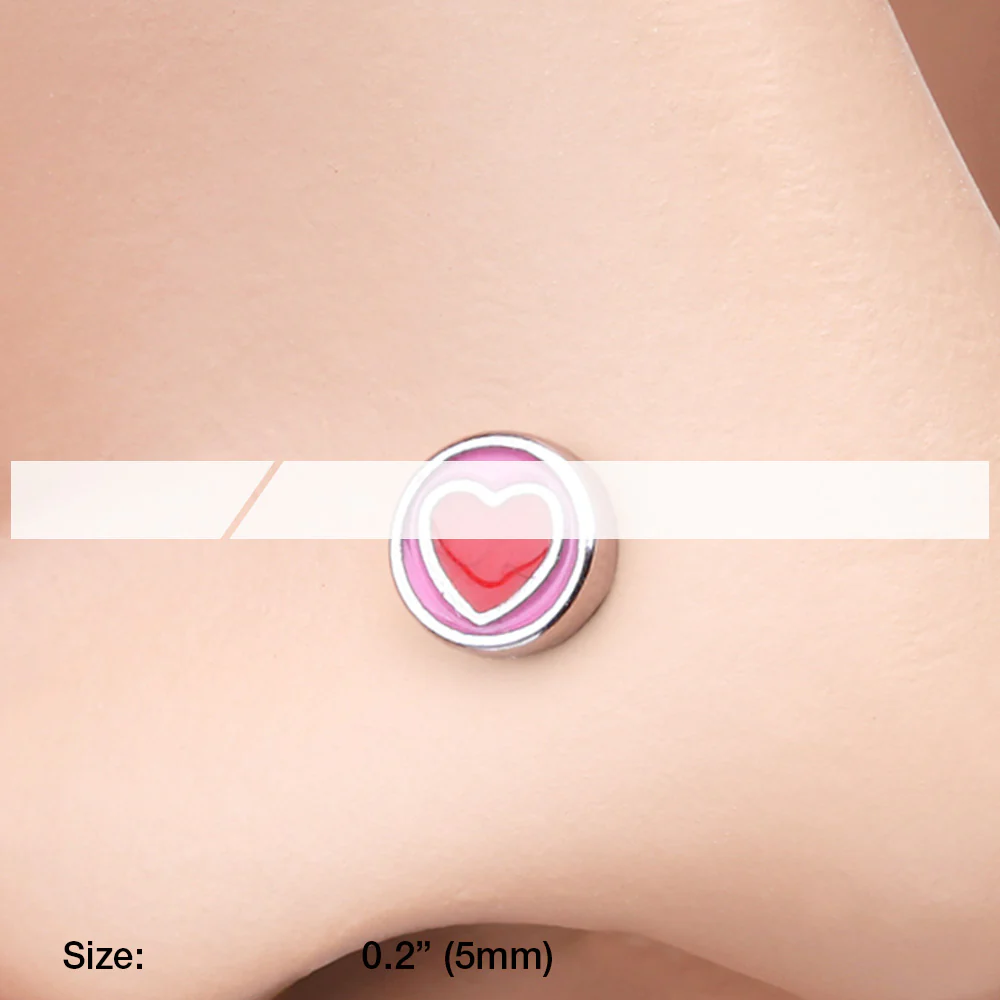 Adorable Valentine Heart Nose Stud Ring - Image 3