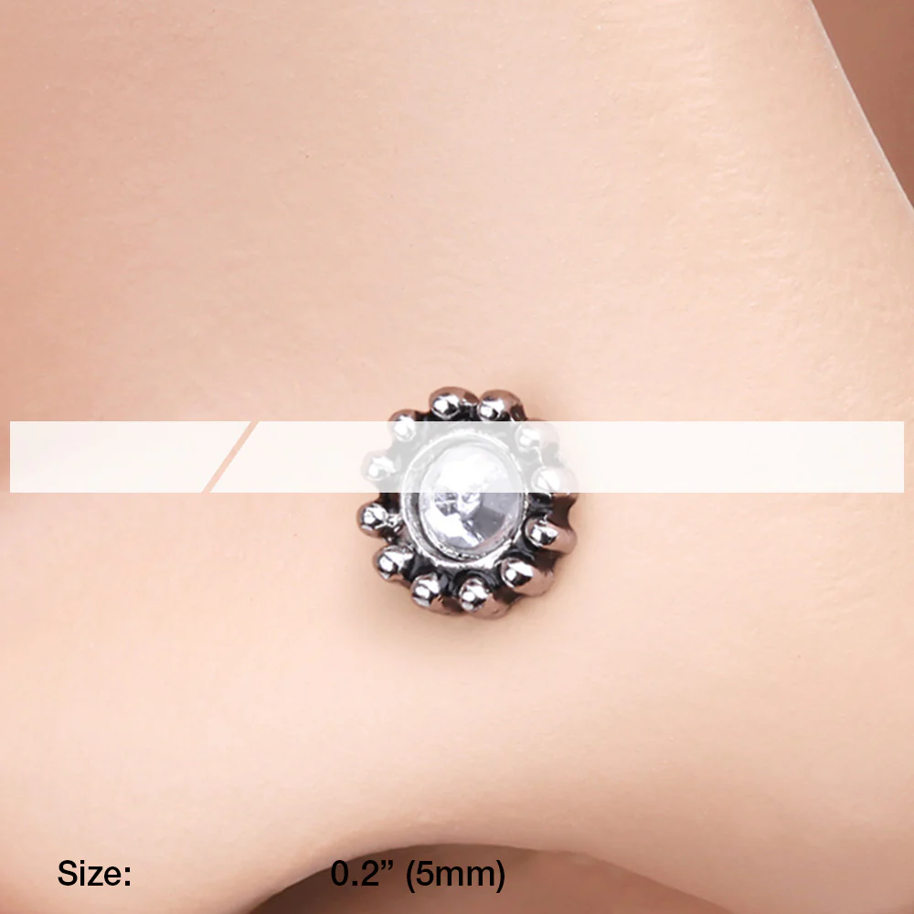 Aira Filigree Sparkle Icon Nose Stud Ring - Image 3