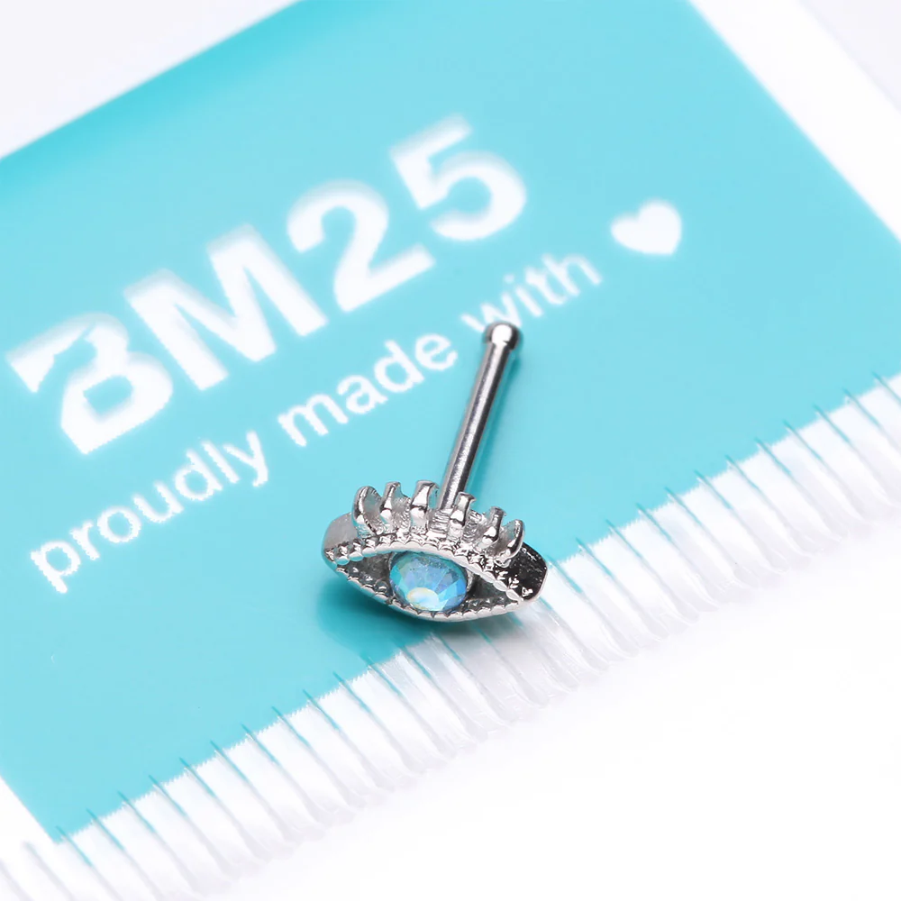 All Seeing Eye Sparkle Nose Stud Ring - Image 4