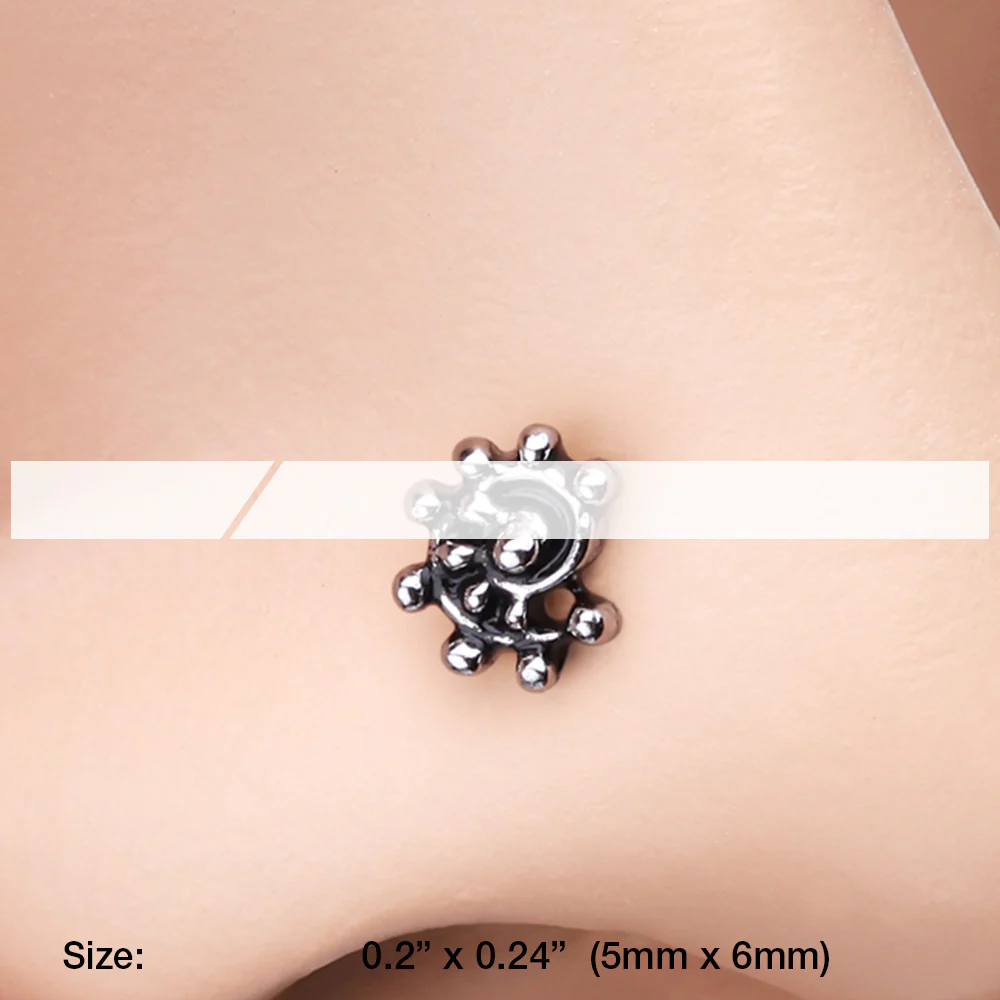 Ambro Swirl Filigree Icon Nose Stud Ring - Image 3