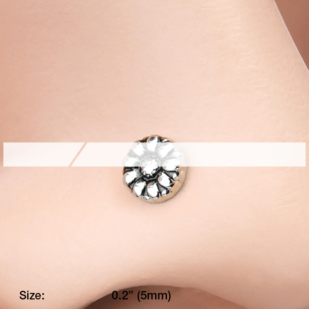 Antique Daisy L-Shaped Nose Ring - Image 3