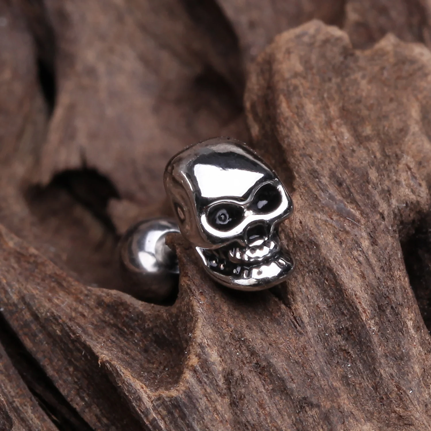 Apocalyptic Skull Cartilage Tragus Barbell - Image 2