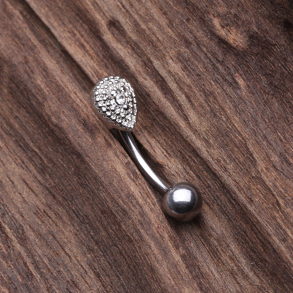 Aria Sparkle Teardrop Curved Barbell Ring - Image 3