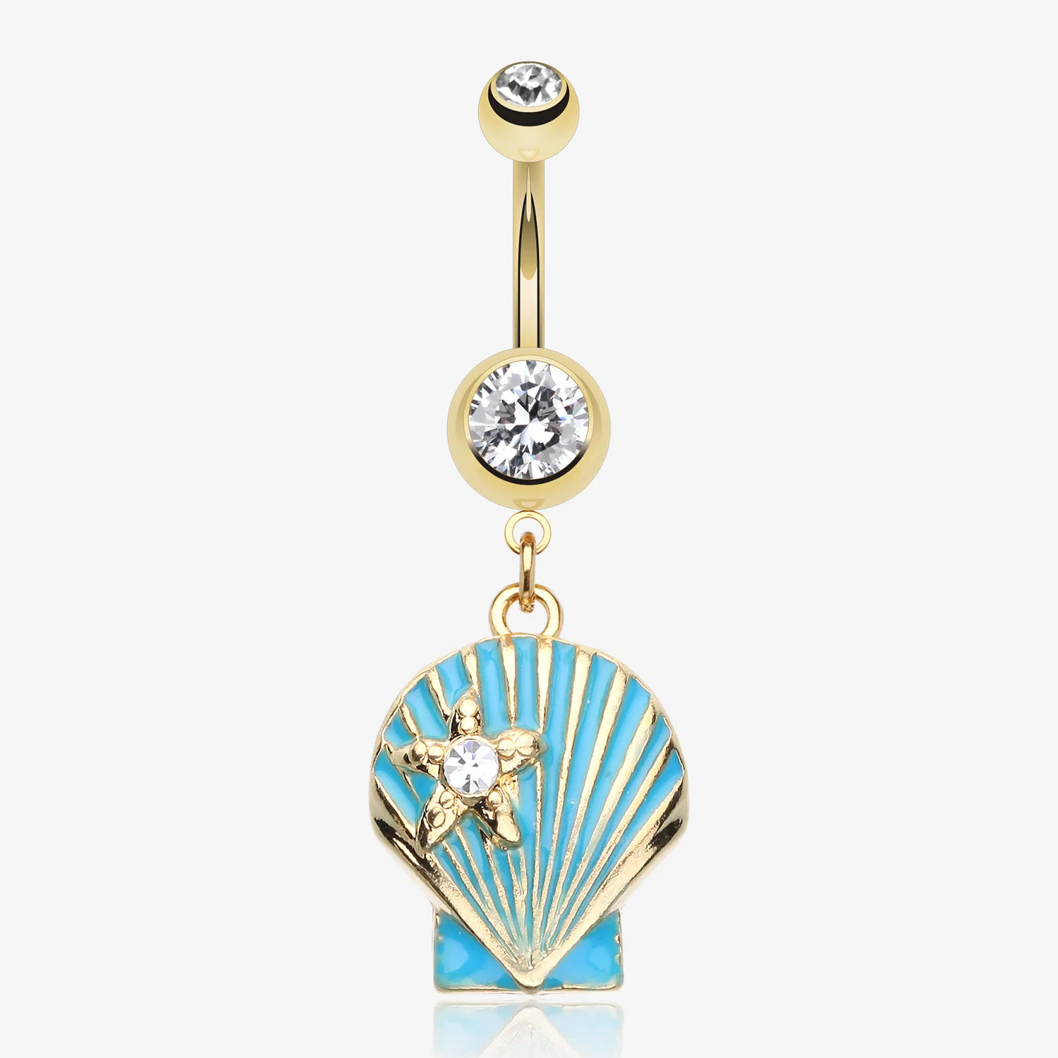 Ariel's Shell Dangle Belly Button Ring