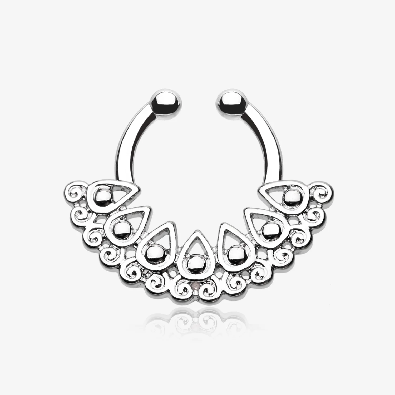 Arioso Filigree Fake Septum Clip-On Ring