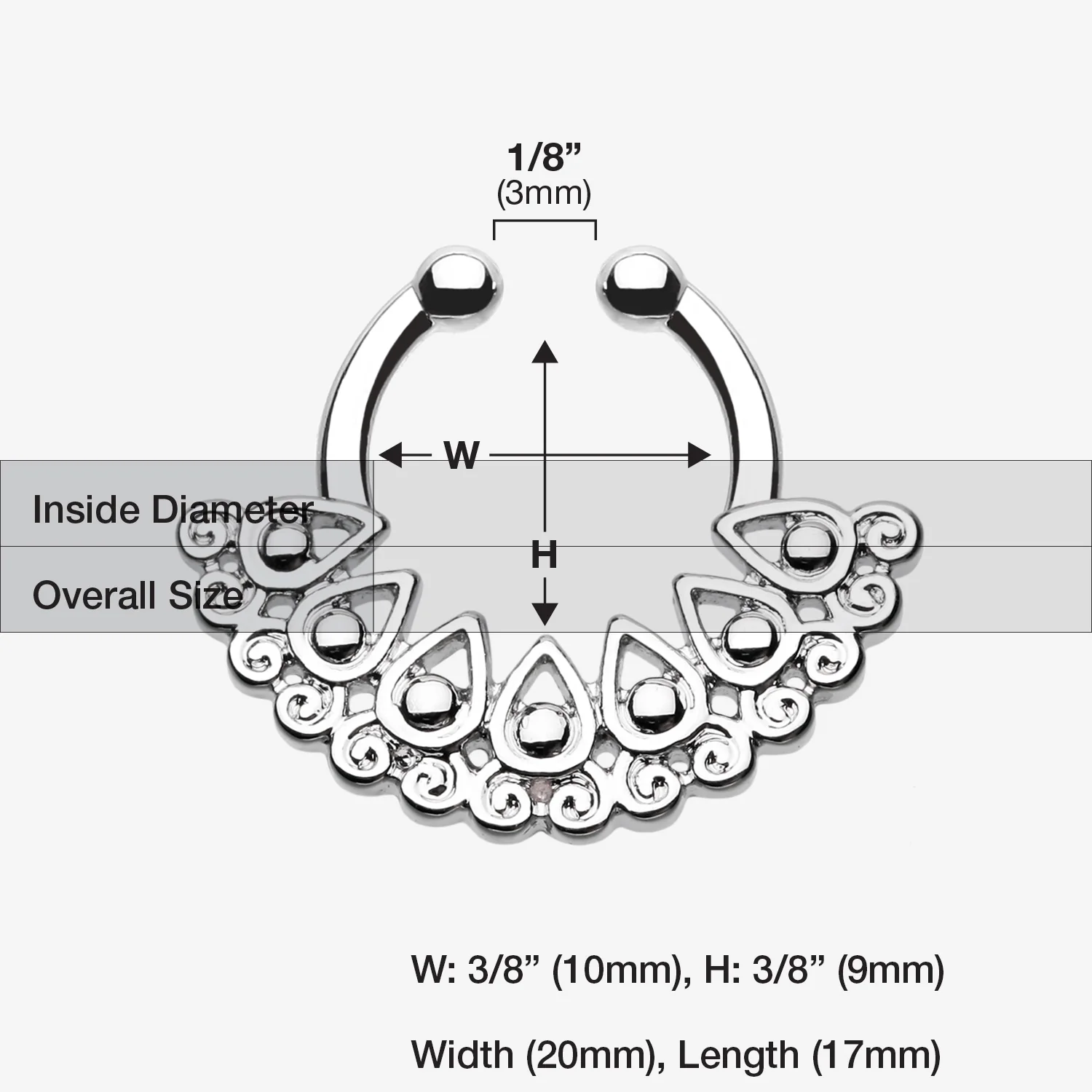 Arioso Filigree Fake Septum Clip-On Ring - Image 2