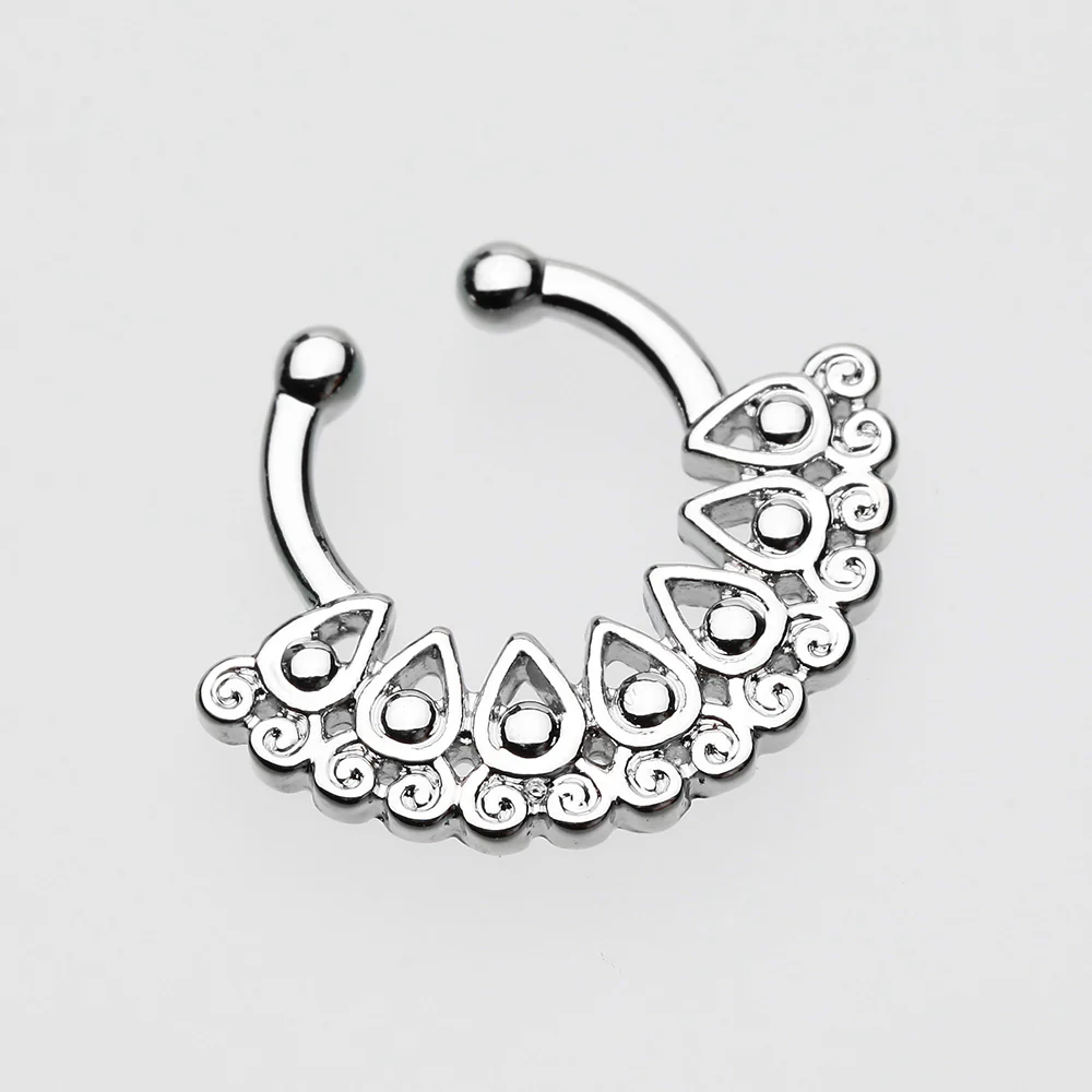Arioso Filigree Fake Septum Clip-On Ring - Image 3