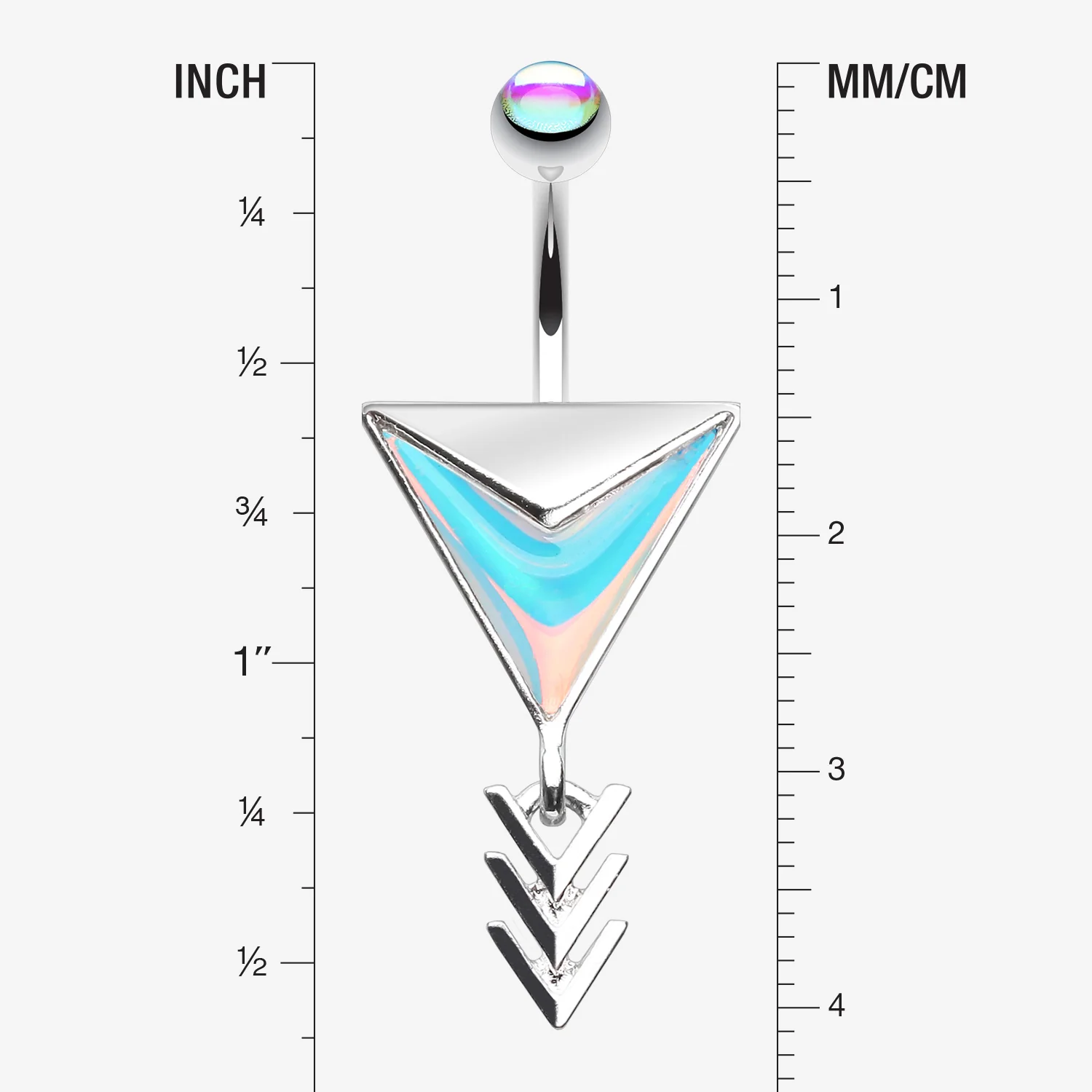 Arrow Chic Iridescent Belly Button Ring - Image 2