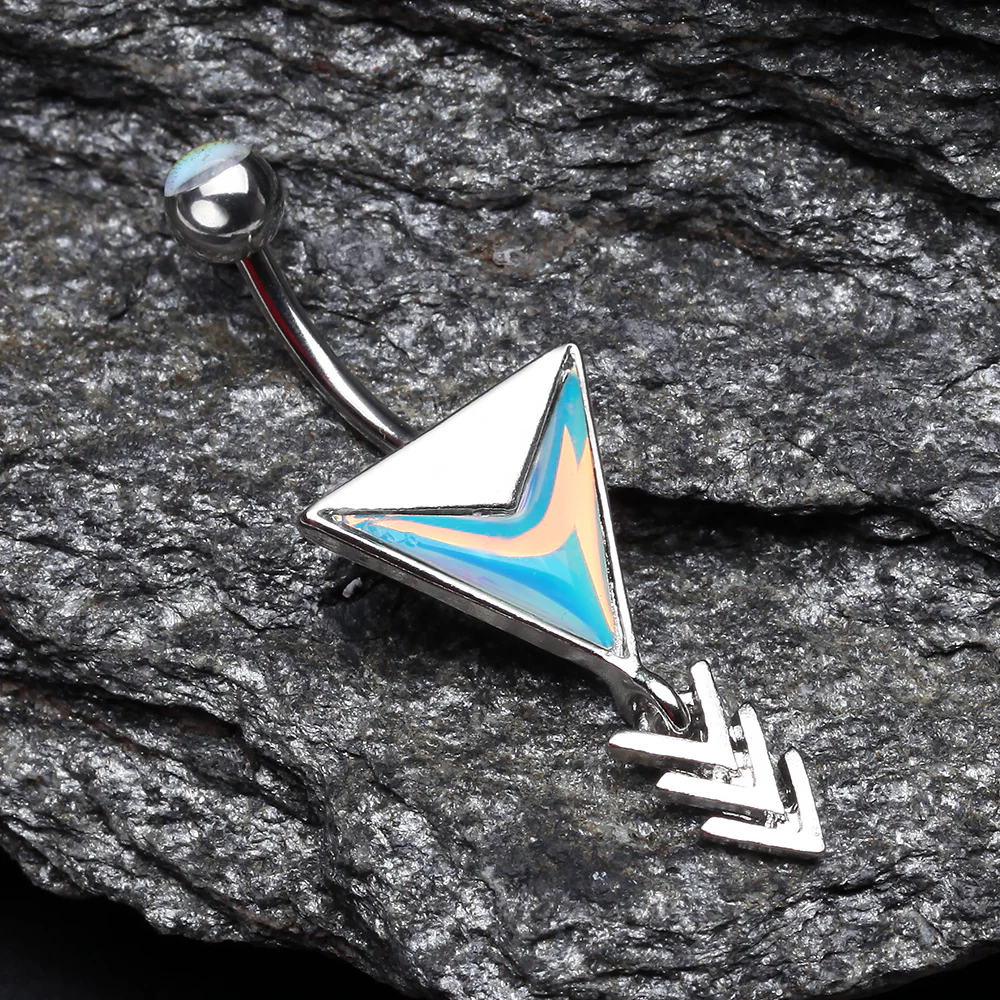 Arrow Chic Iridescent Belly Button Ring - Image 3