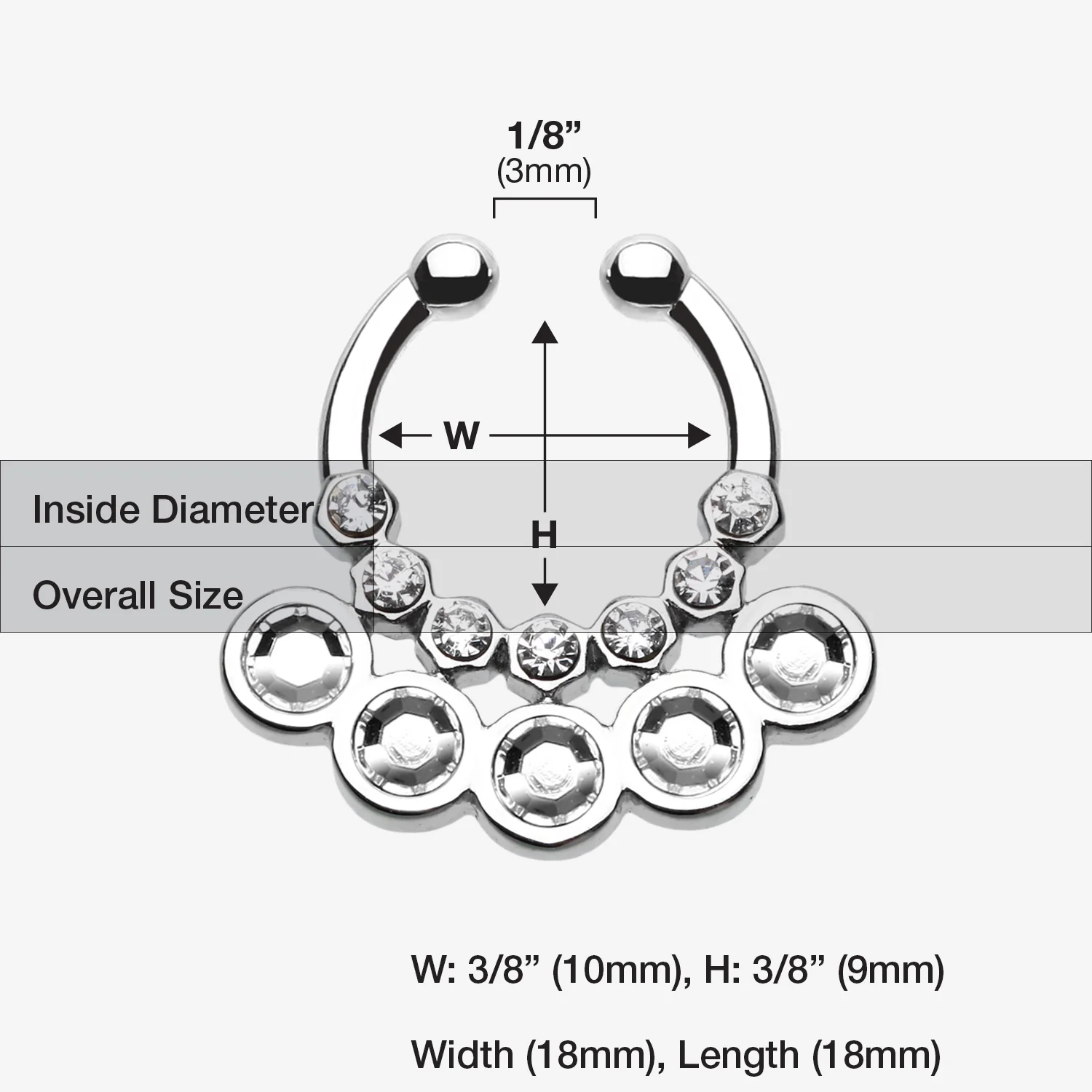 Aureole Gemina Sparkle Fake Septum Clip-On Ring* - Image 2