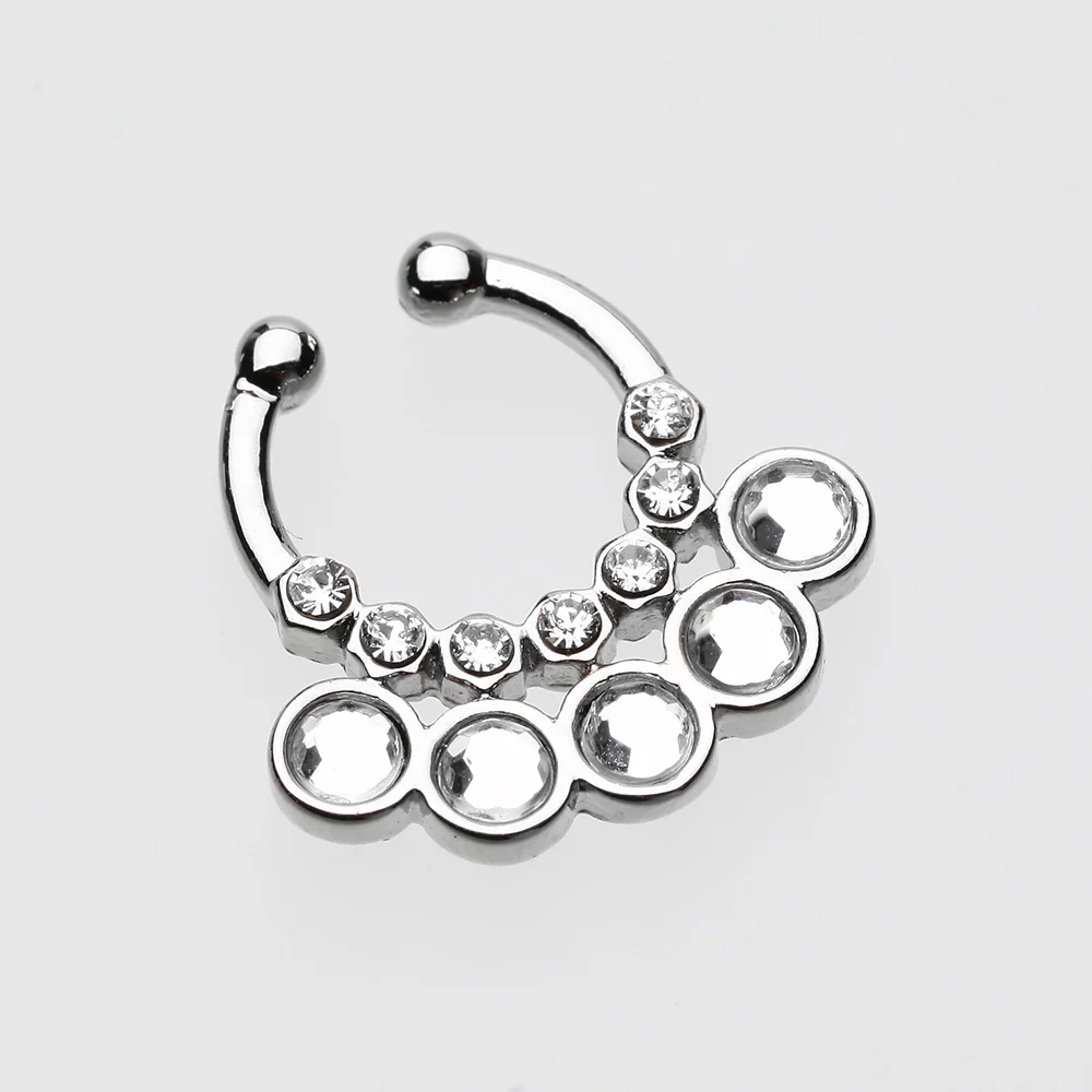 Aureole Gemina Sparkle Fake Septum Clip-On Ring* - Image 3