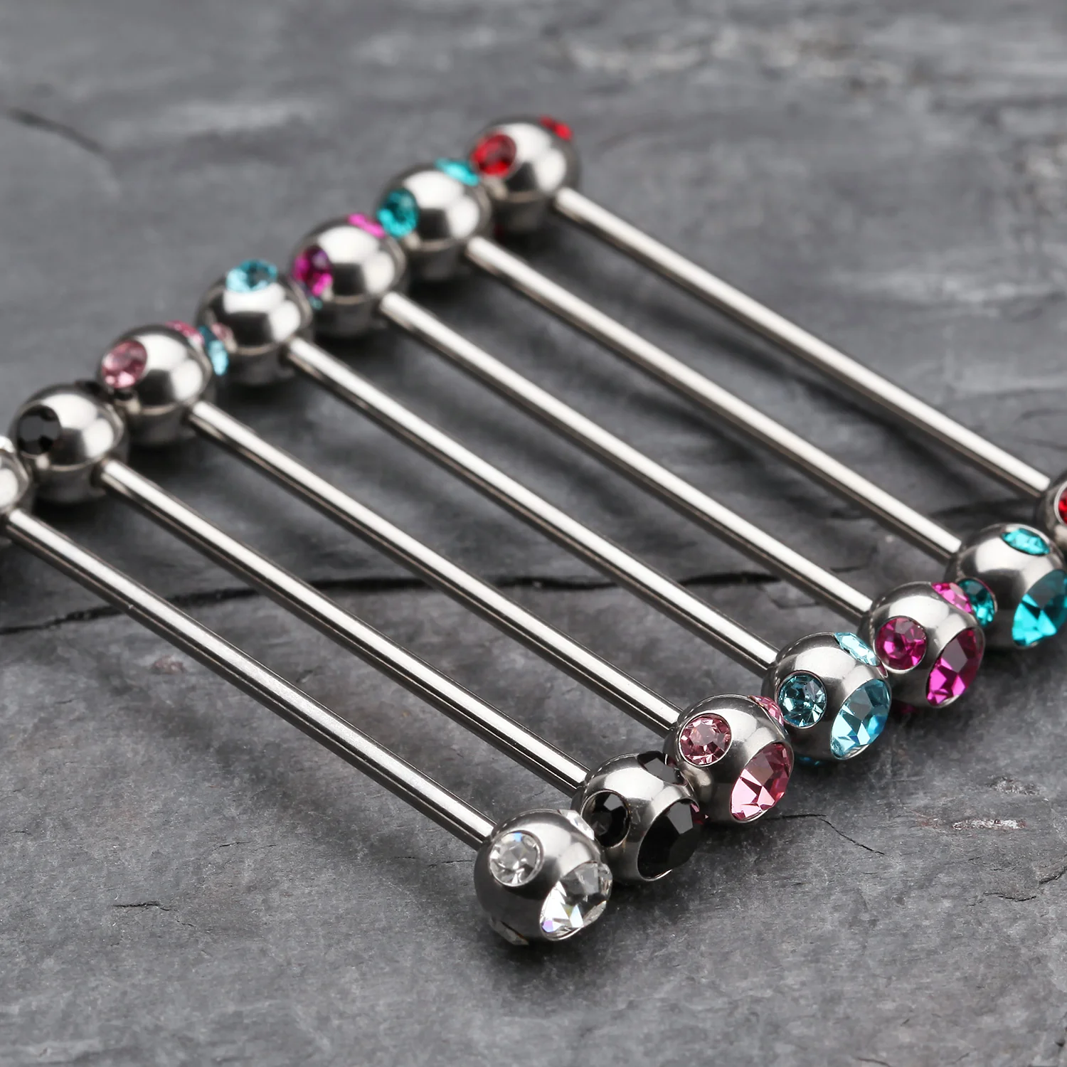 Aurora Gem Ball Industrial Barbell - Image 2