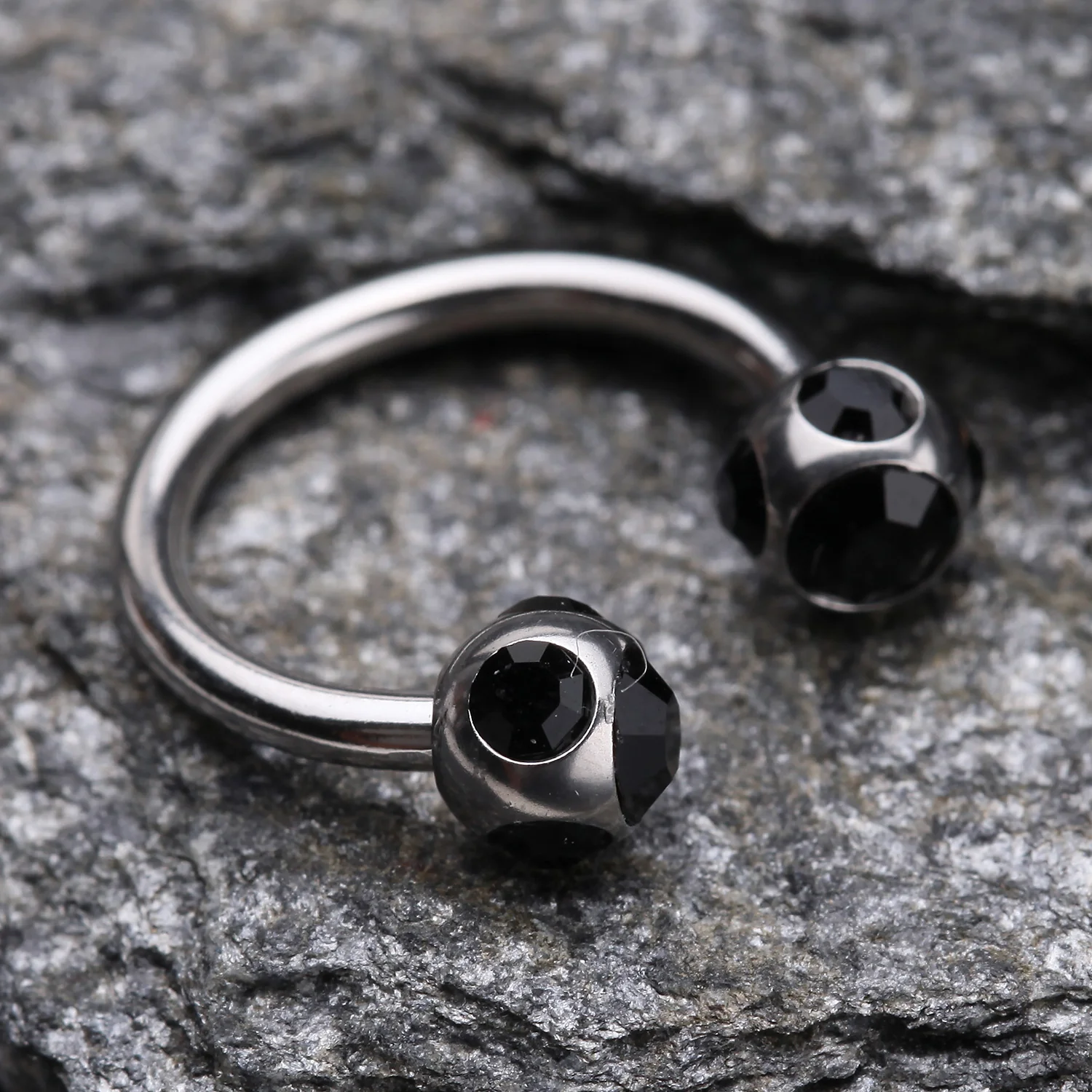 Aurora Gem Ball Steel Horseshoe Circular Barbell - Image 2