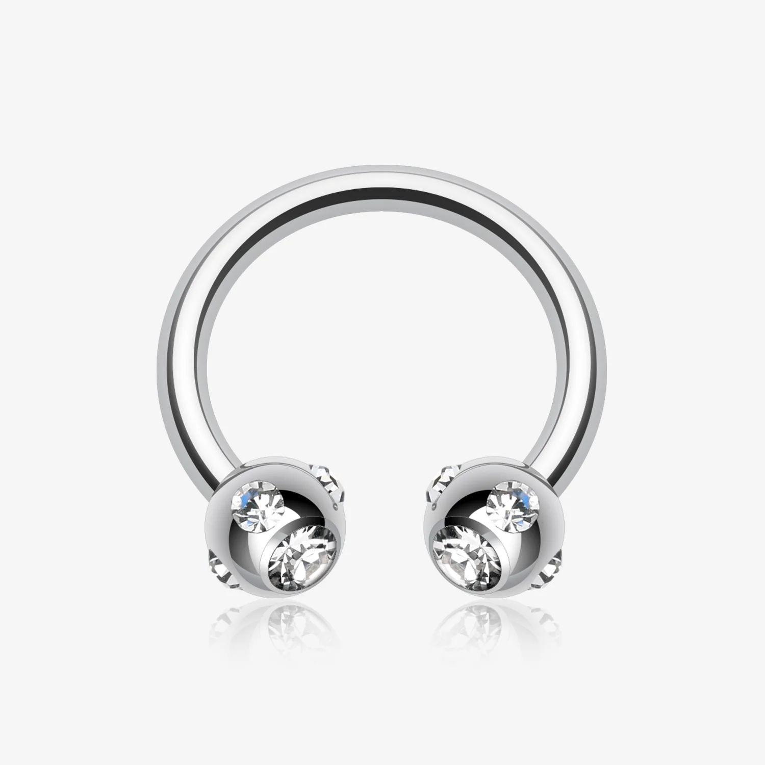 Aurora Gem Ball Steel Horseshoe Circular Barbell