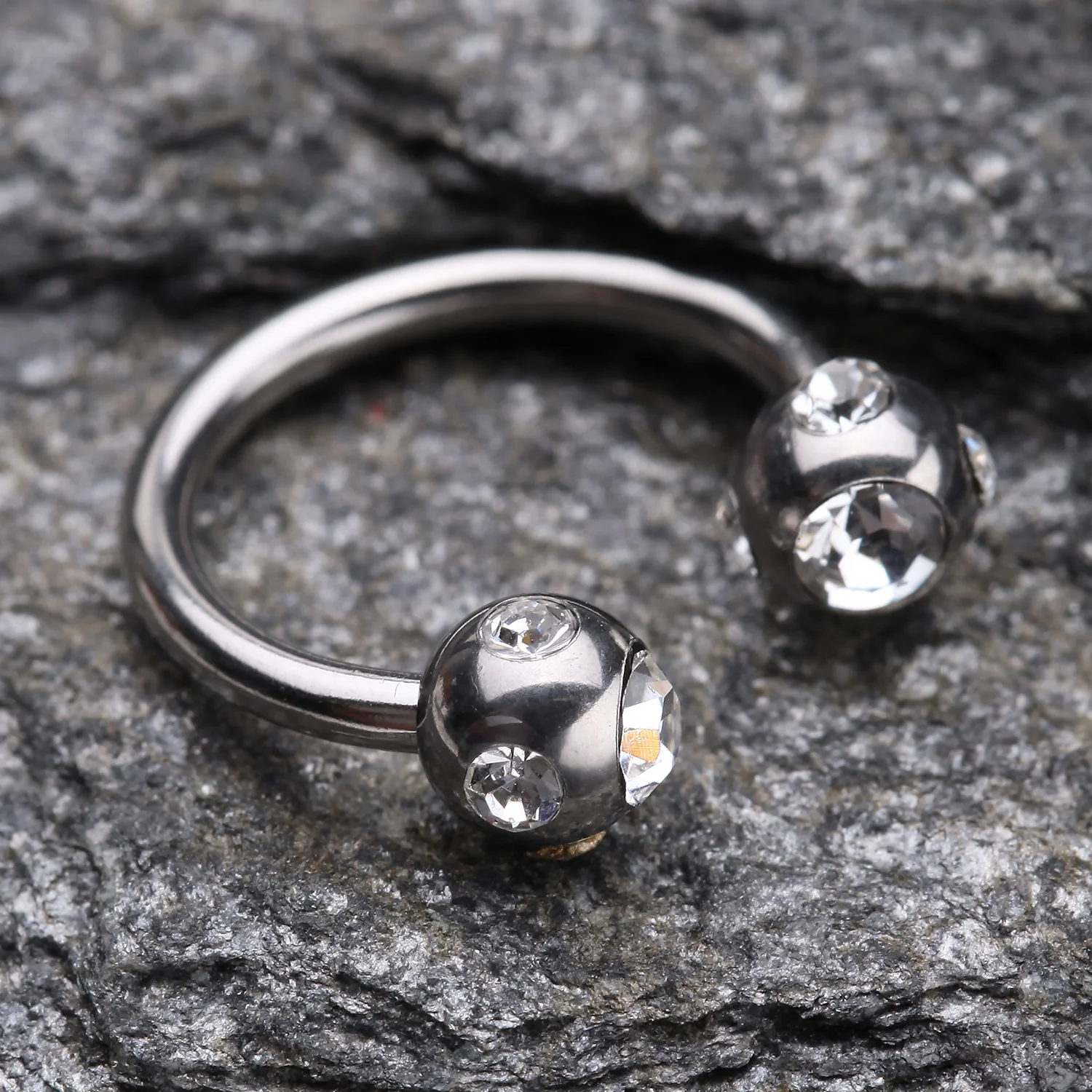 Aurora Gem Ball Steel Horseshoe Circular Barbell - Image 2
