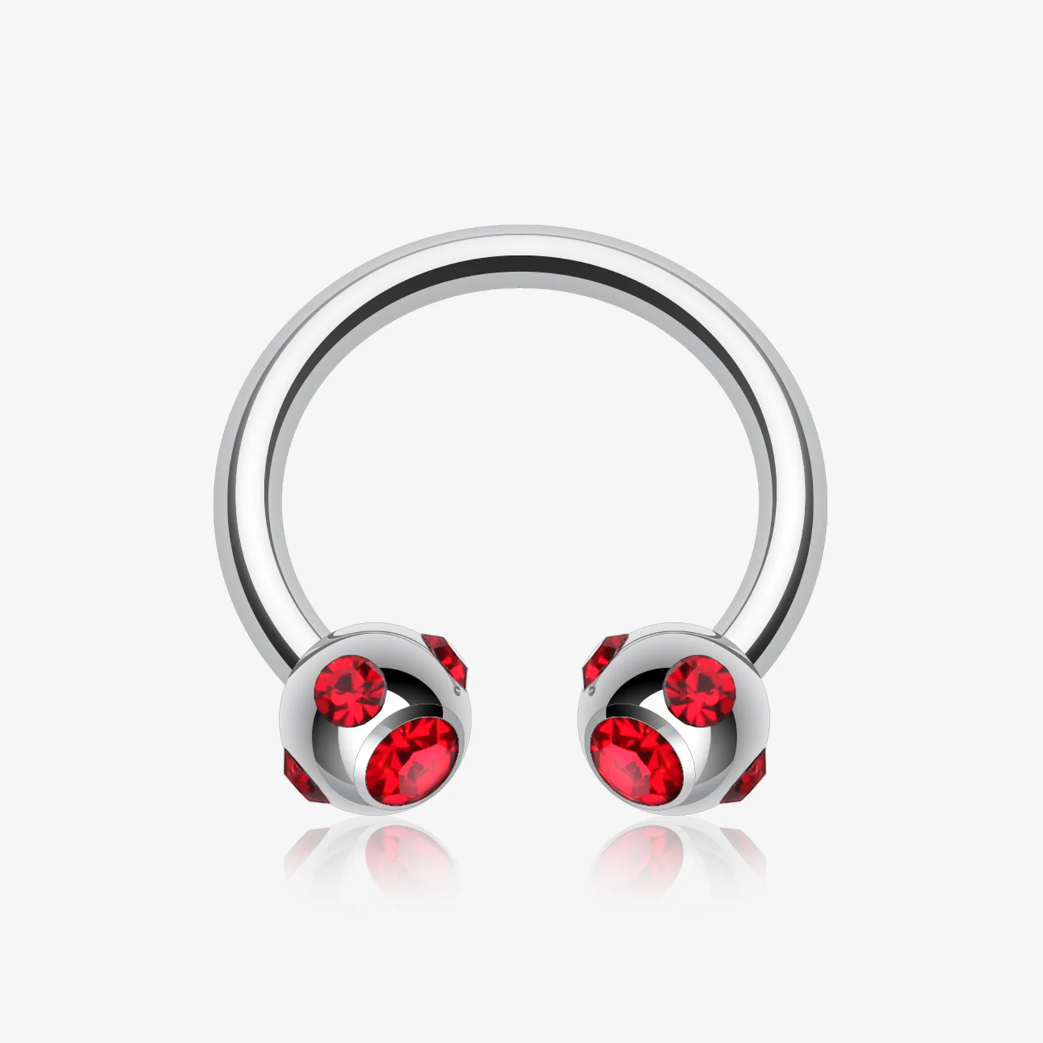 Aurora Gem Ball Steel Horseshoe Circular Barbell