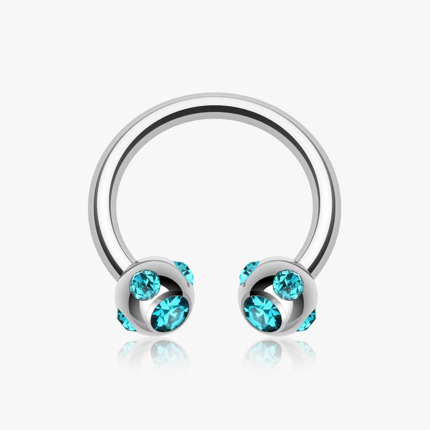 Aurora Gem Ball Steel Horseshoe Circular Barbell