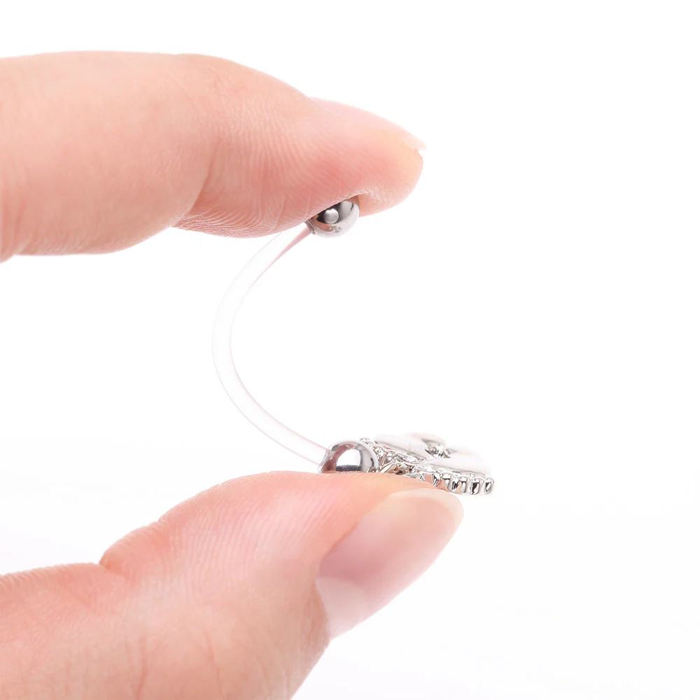 Baby Feet Sparkle Dangle Bio-Flex Pregnancy Belly Button Ring - Image 4