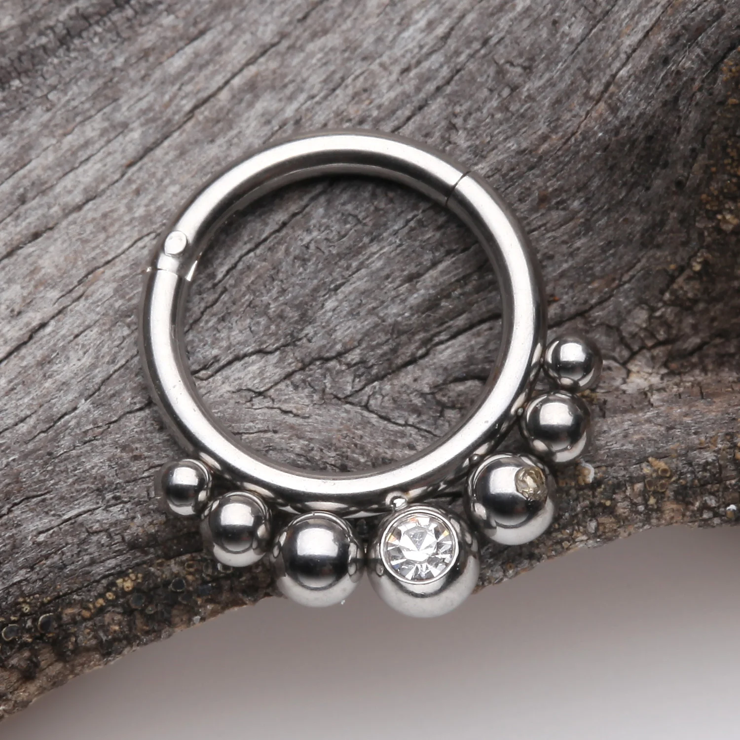Bali Beads Sparkle Gem Seamless Clicker Hoop Ring - Image 2