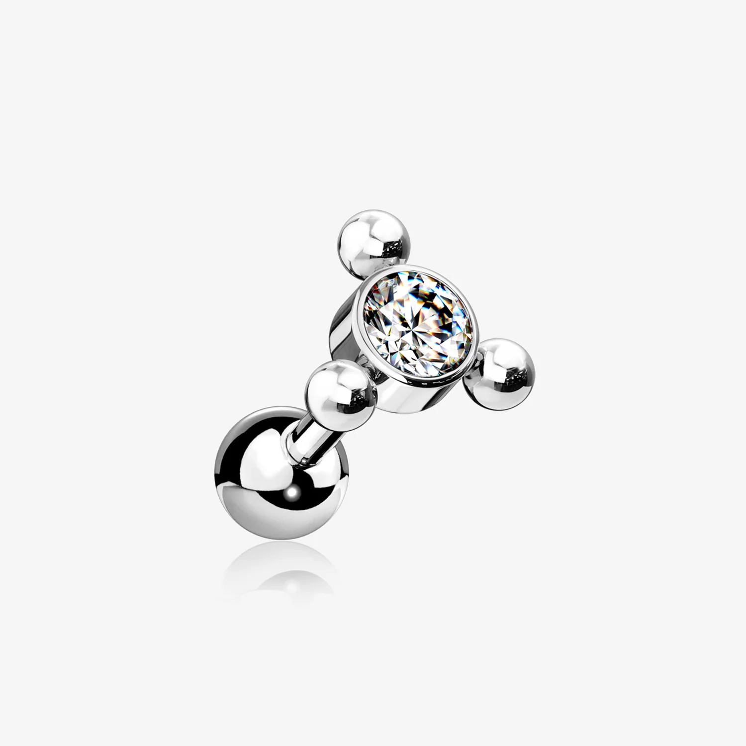 Bali Beads Trio Sparkle Cartilage Tragus Barbell Earring