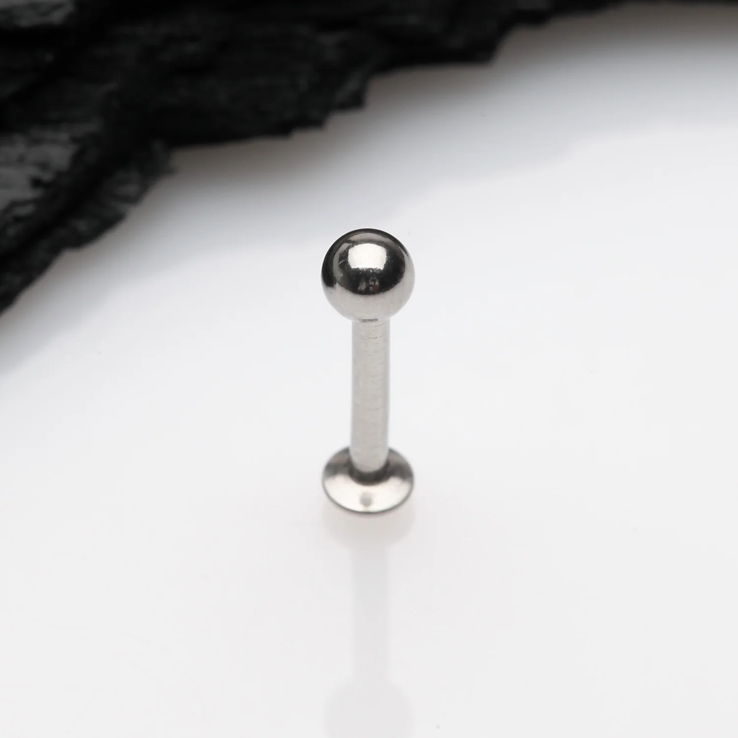 Basic Ball Top Threadless Push-In Steel Labret - Image 2