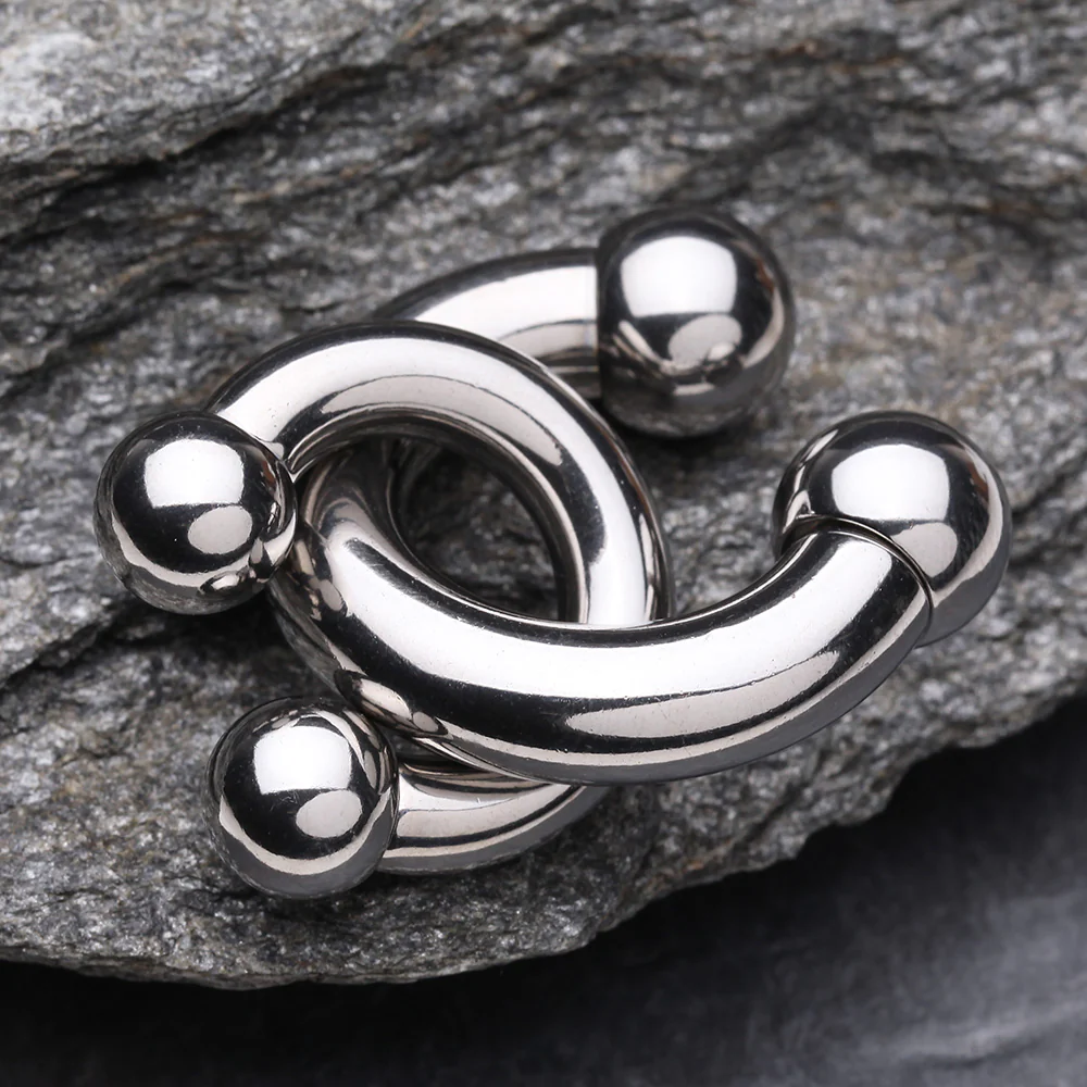 Basic Steel Horseshoe Circular Barbell - Image 3