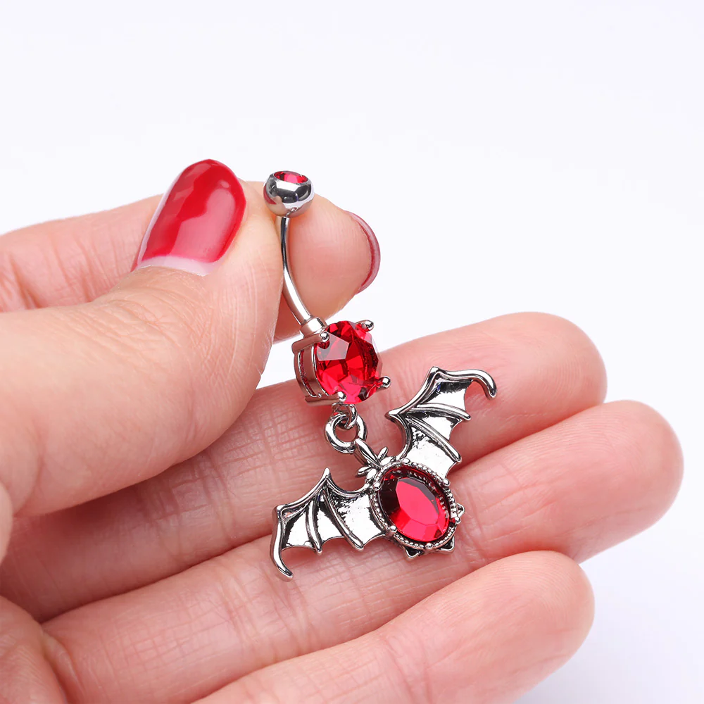 Bat Sparkle Belly Button Ring - Image 4
