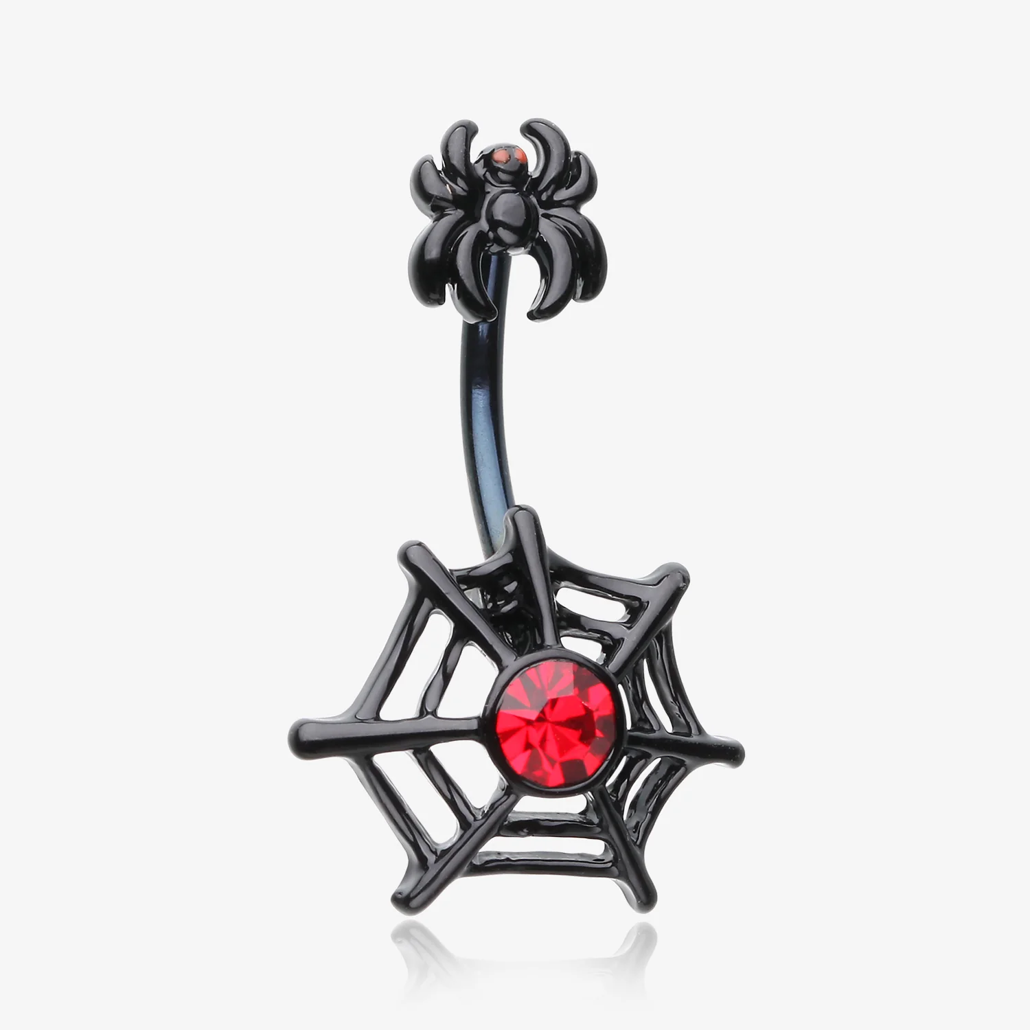 Black Widow Spider Web Belly Button Ring