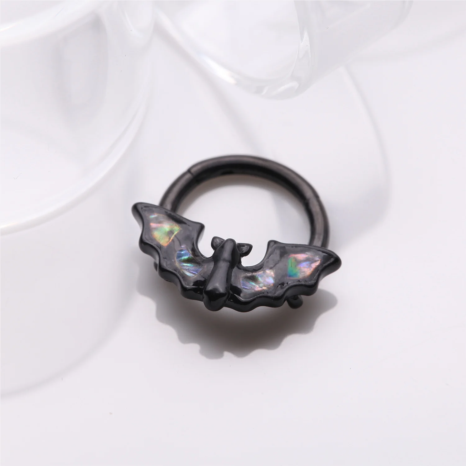 Blackline Abalone Night Bat Clicker Hoop Ring - Image 2